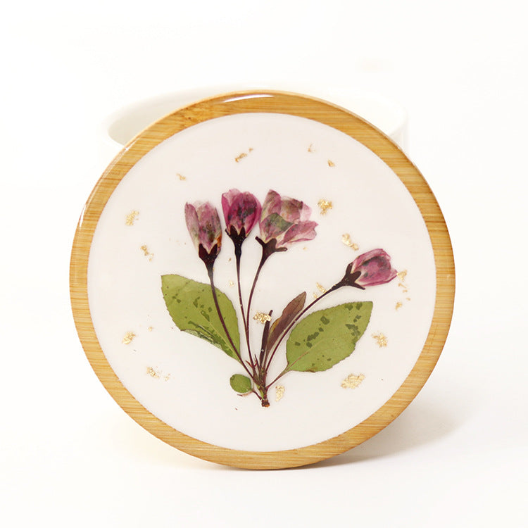 Wholesale 6pcs Resin Dried Flower Rose Conch Creative Ornaments Specimen Bamboo Coaster