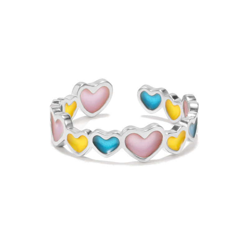 Wholesale Creative Butterfly Luminous Irregular Heart Brass Rings