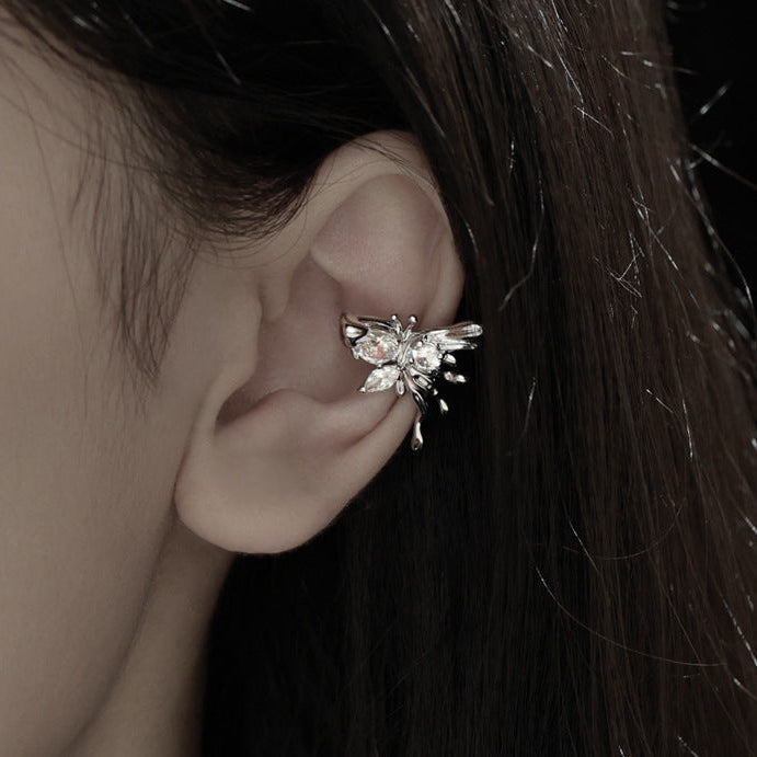 Wholesale Luxury Zircon Micro-inlay Exquisite Butterfly Ear Bone Clip