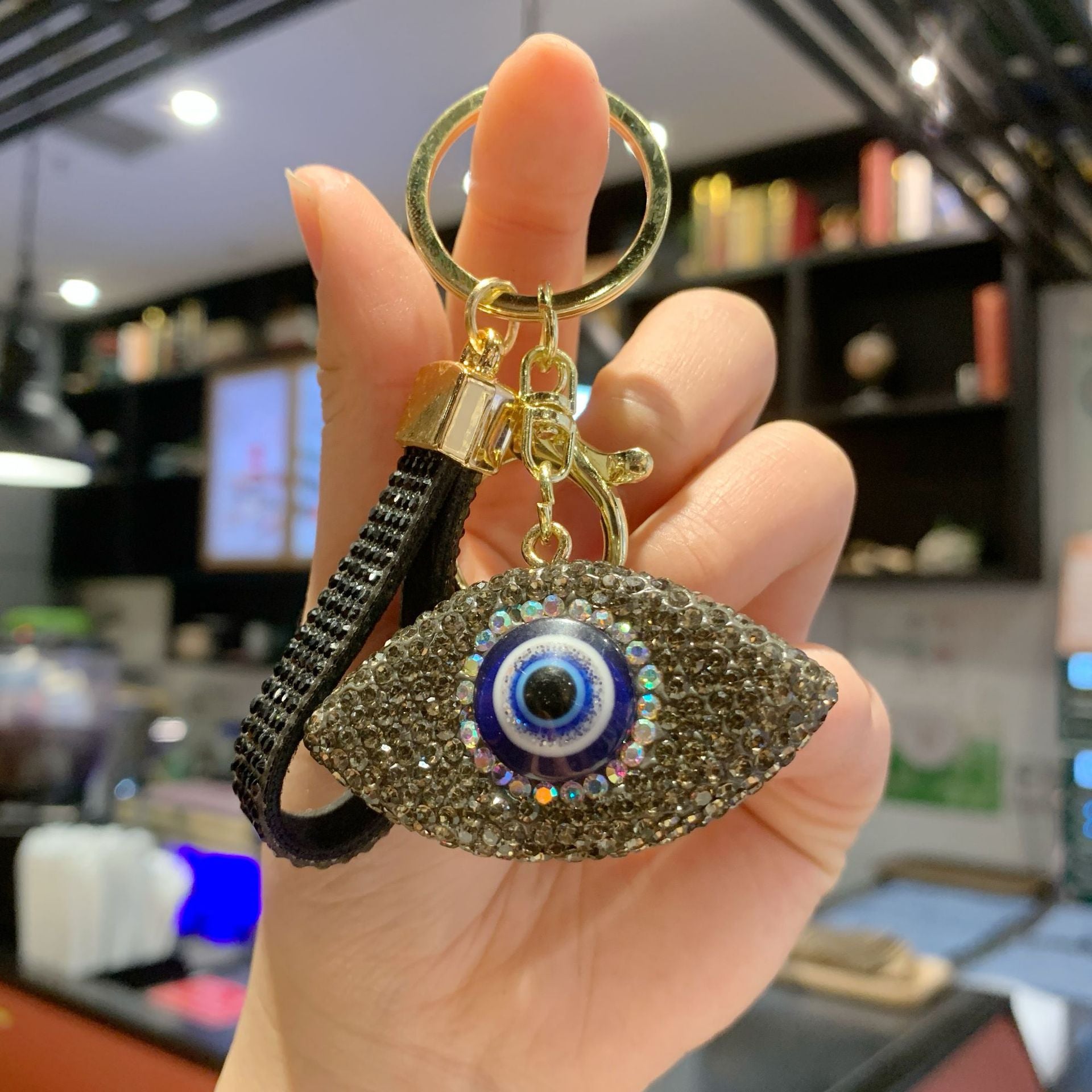 Wholesale Full Rhinestone Demon Eye Keychain