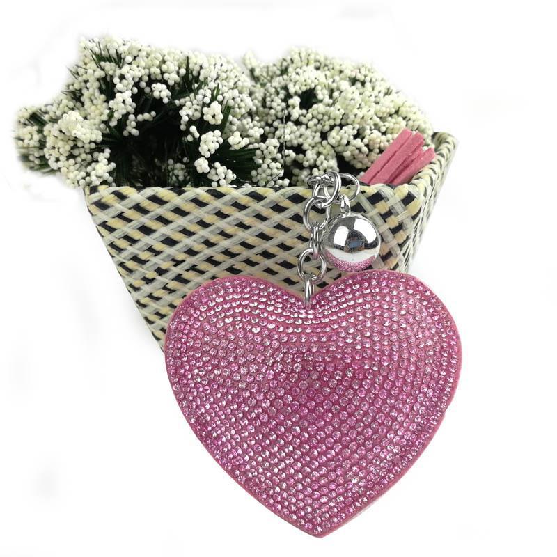 Wholesale Valentine's Day Diamond Inlaid Peach Heart Zinc Alloy Keychains