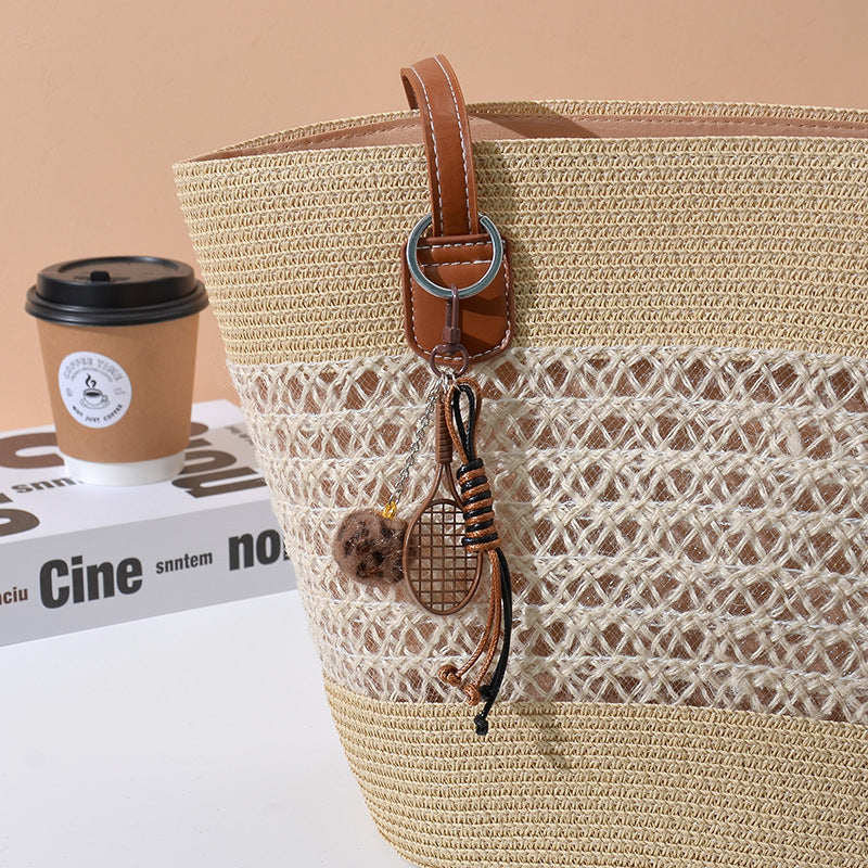 Wholesale Simulated Tennis Hairball Cute Mini Keychain