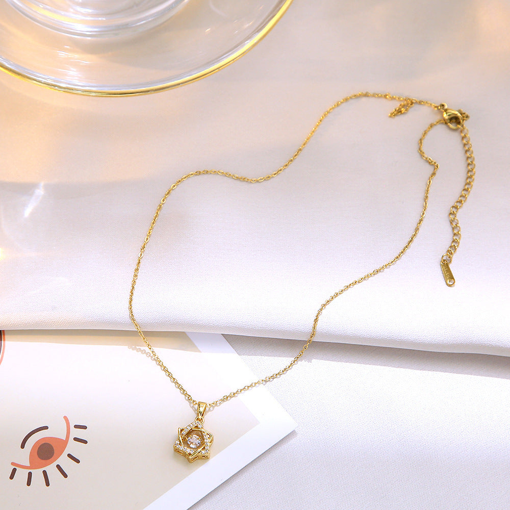 Collares de clavícula de acero de titanio hexagrámico de 18k al por mayor