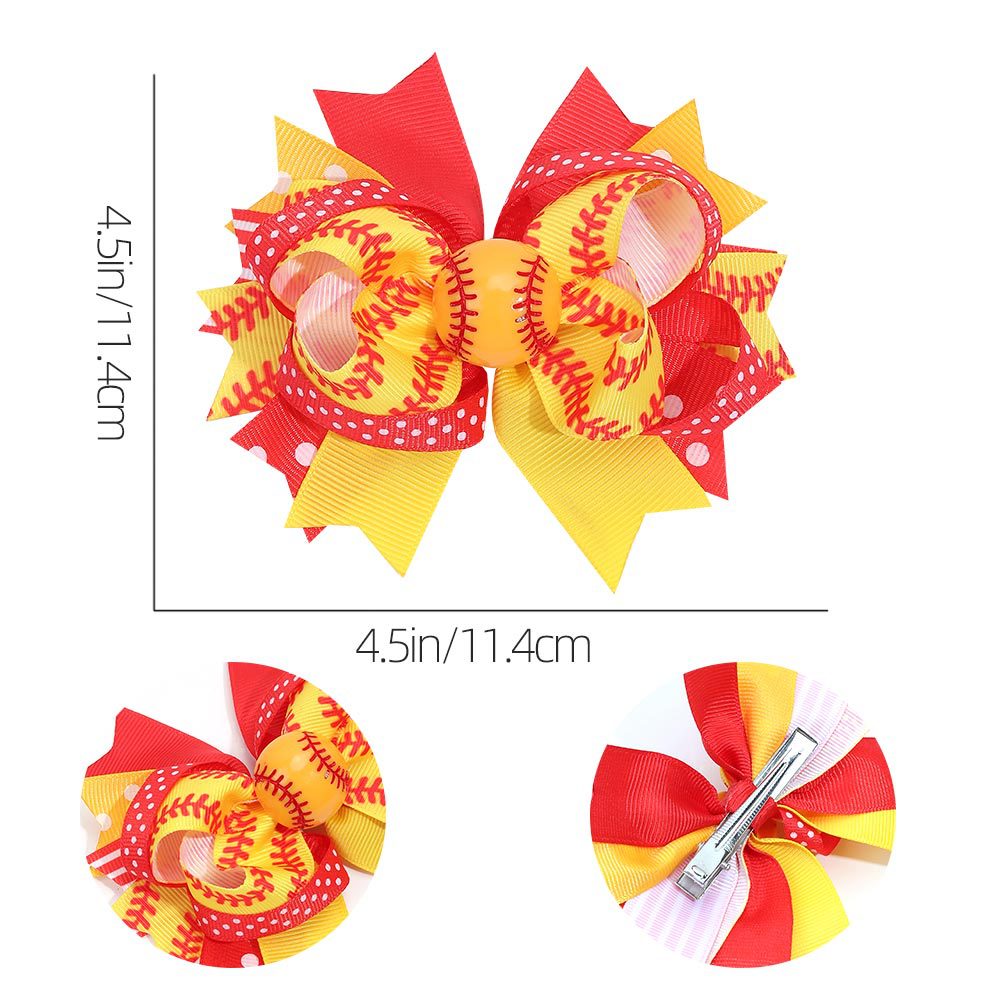Wholesale Sports Ball Children' s Hair Multi-layer Rib Ribbon Bow Hairpin Baby Sports