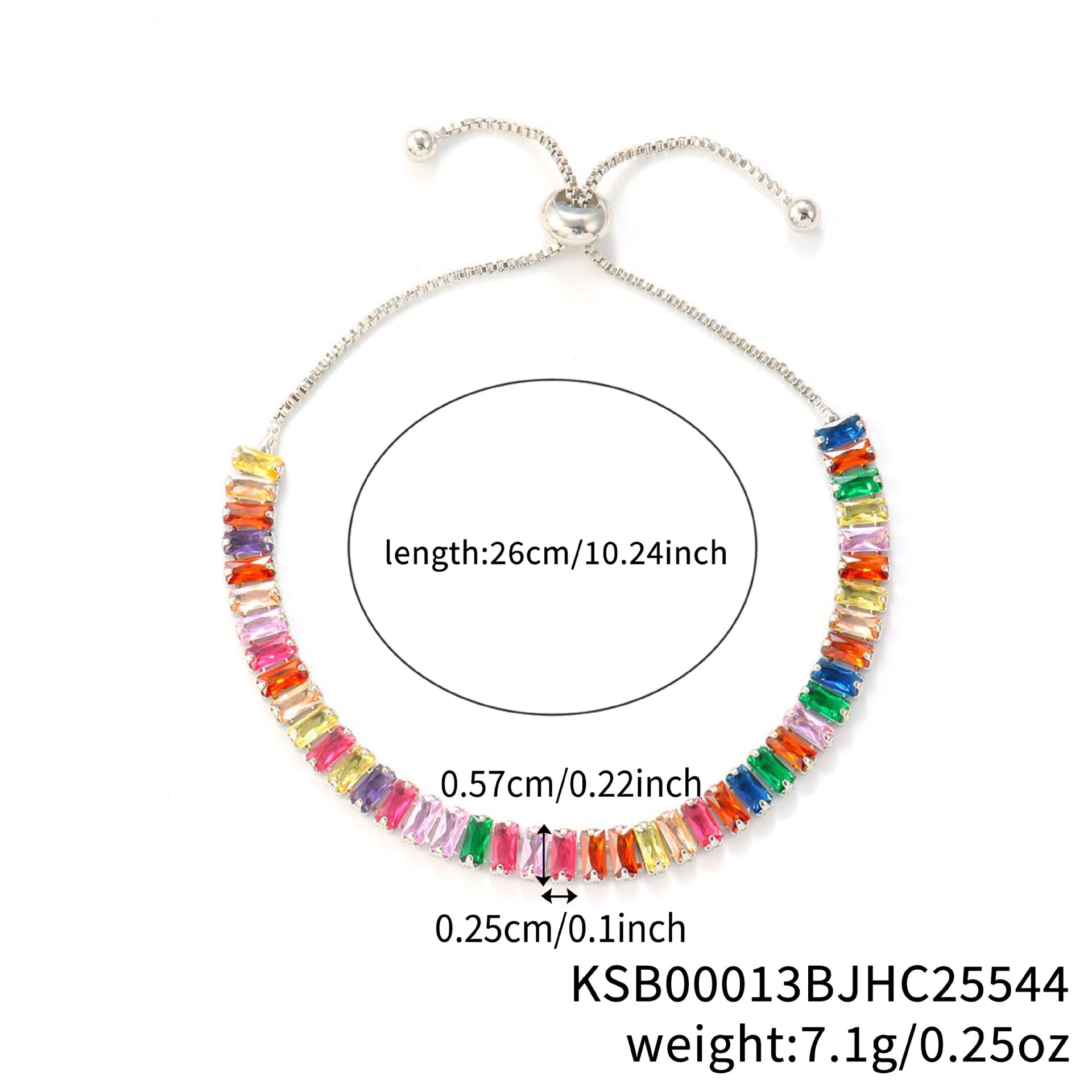 Wholesale Colorful Zircon Full Diamond Crystal Bracelet