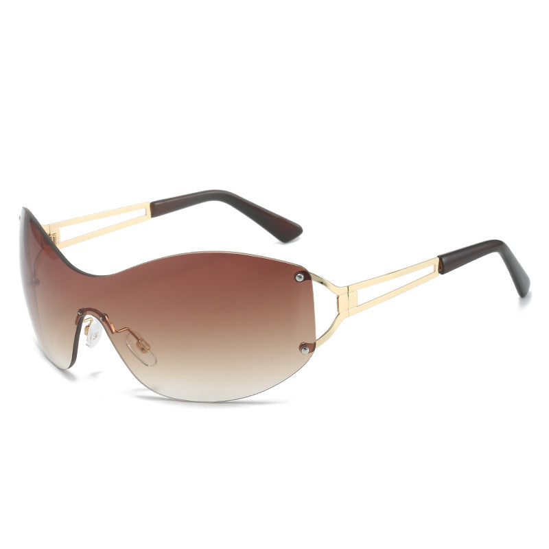 Wholesale Frameless One-piece Large Frame Sunglasses