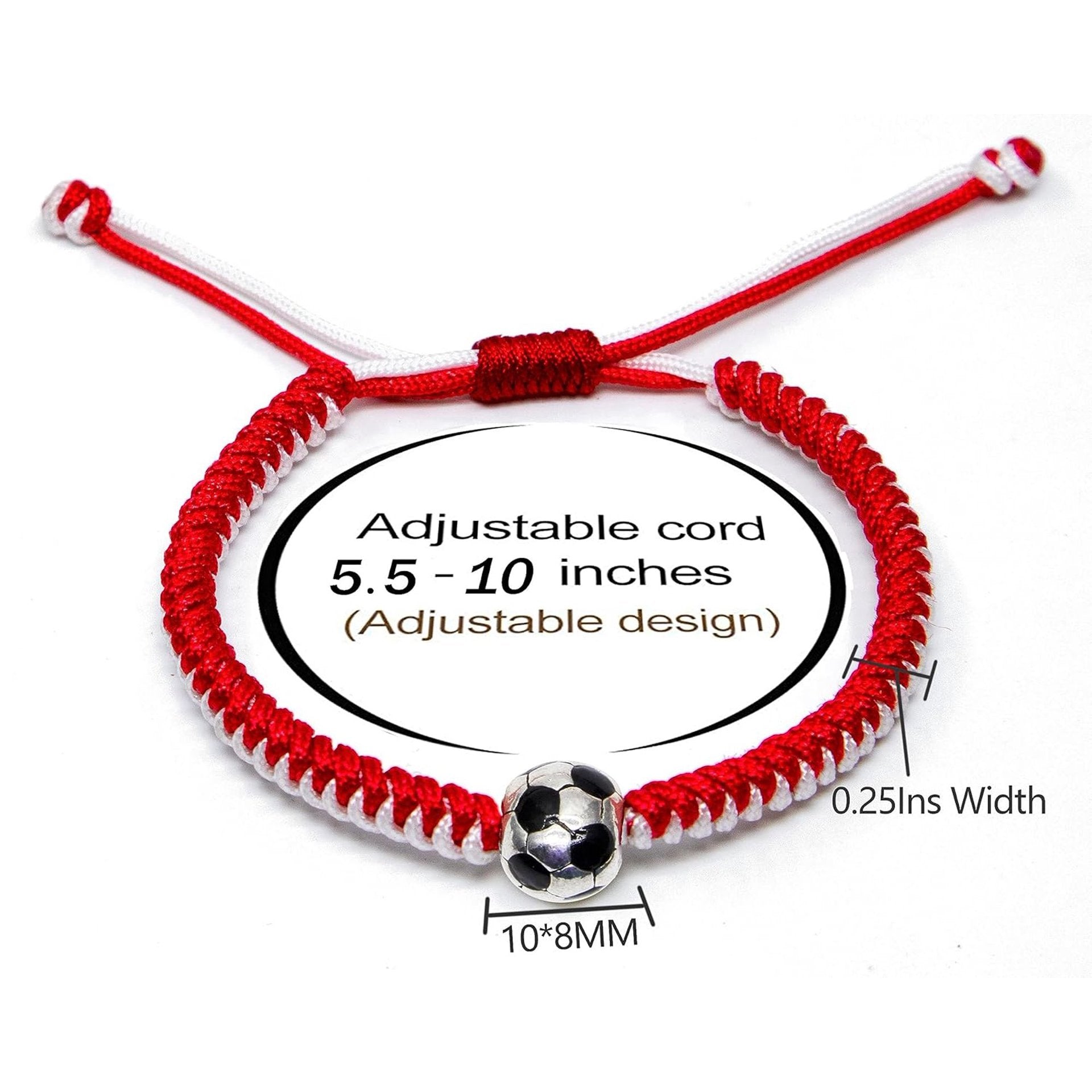 Wholesale Couple Adjustable Wax Rope Football Braided Alloy Bracelet