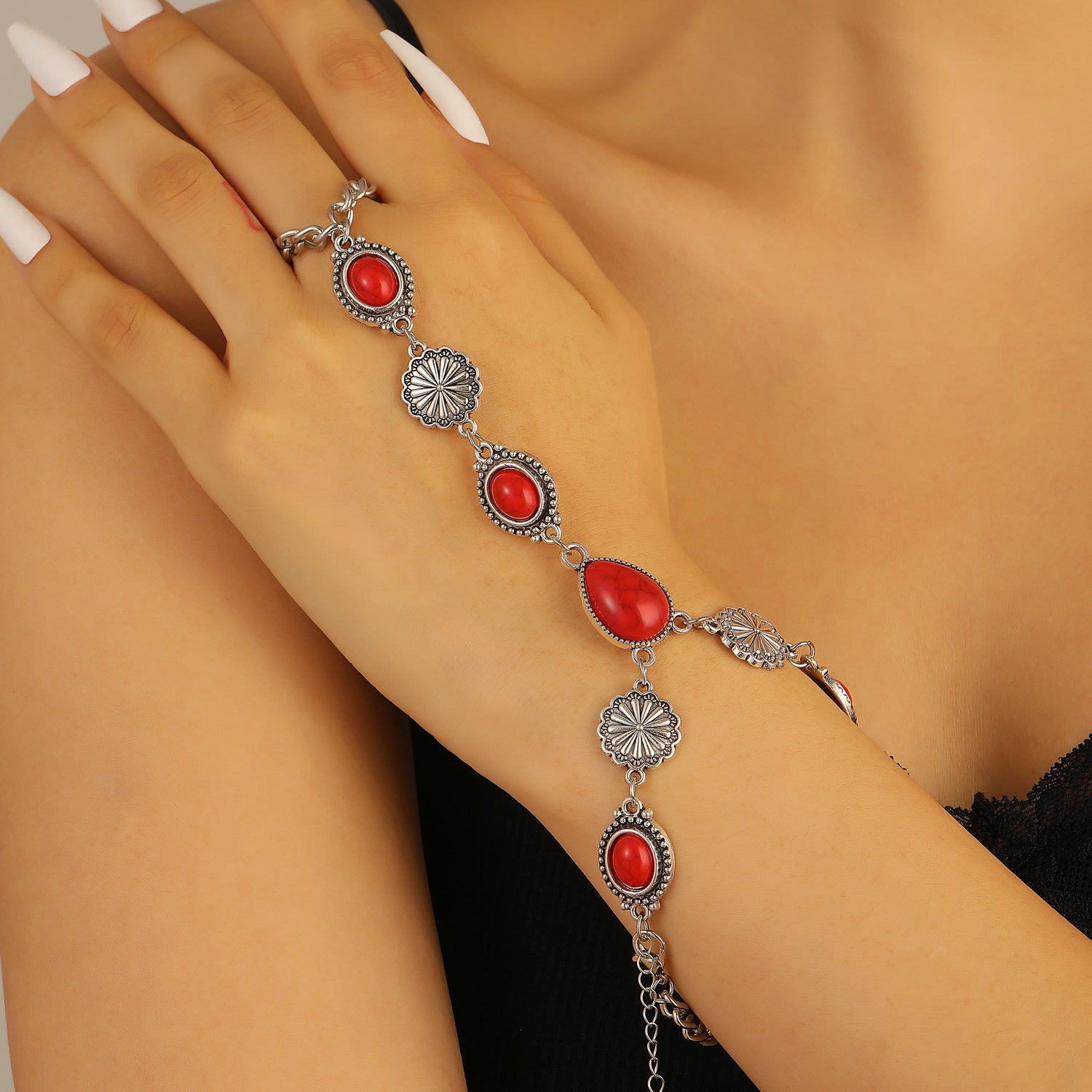Wholesale Retro Bohemian Turquoise Necklace Bracelet Set Women S Ethnic Style Jewelry Accessory Gift Boutique Resale