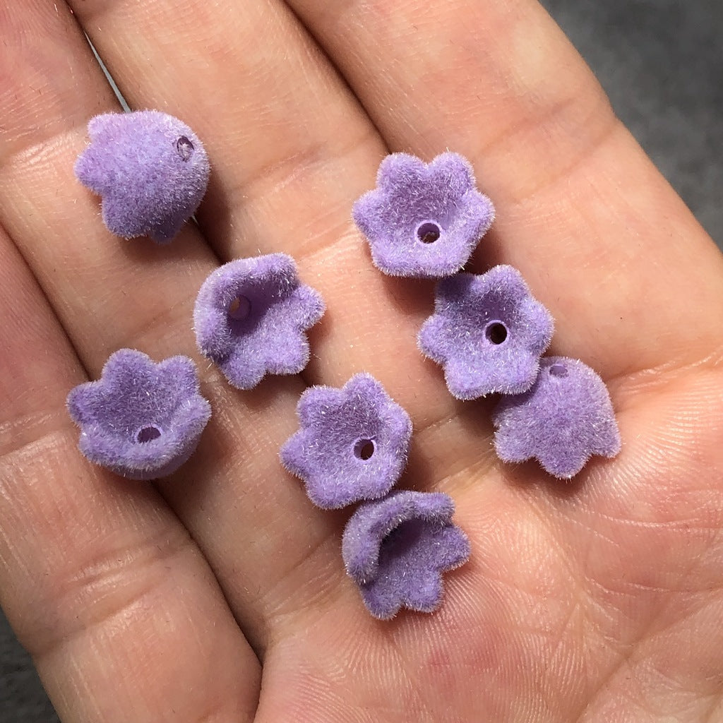 Wholesale 10PCS Flocked Colorful Lily of The Valley Beads