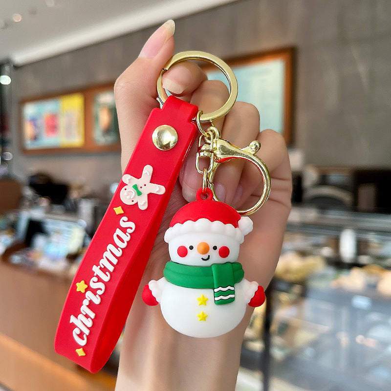 Wholesale Christmas Snowman Car Soft Rubber Keychain