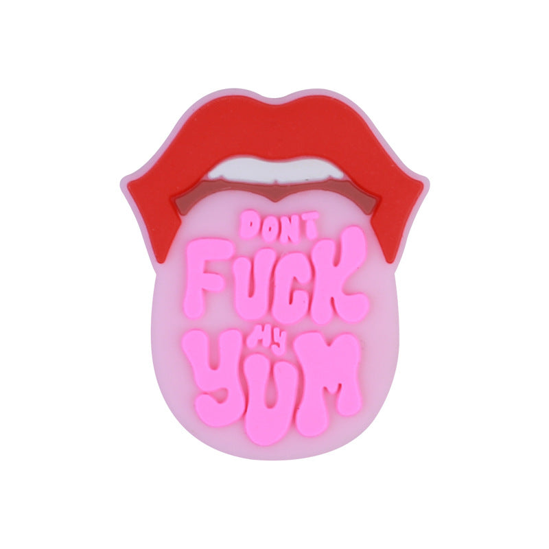 Wholesale 20pcs Love English Glue Bead Pen Accessories Silicone Loose Beads