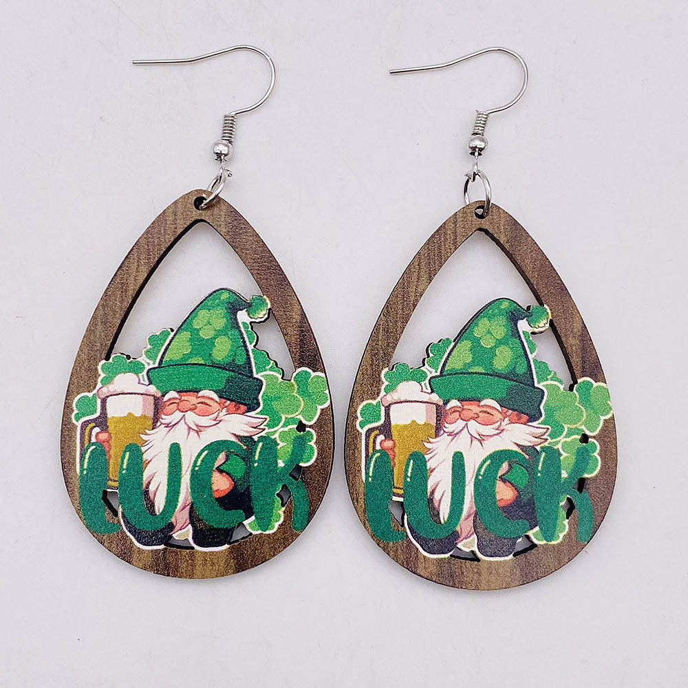 Wholesale New St. Parcret festival Green lucky grass rainbow beard earrings