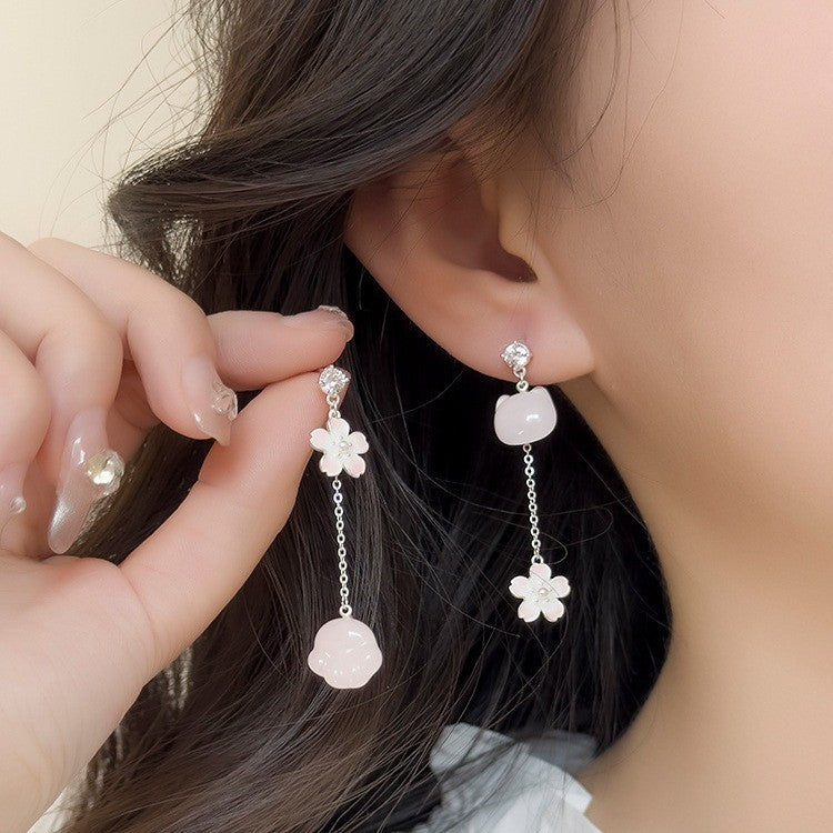 Wholesale Colorful diamond studded silver needle bow Blingbling Earrings