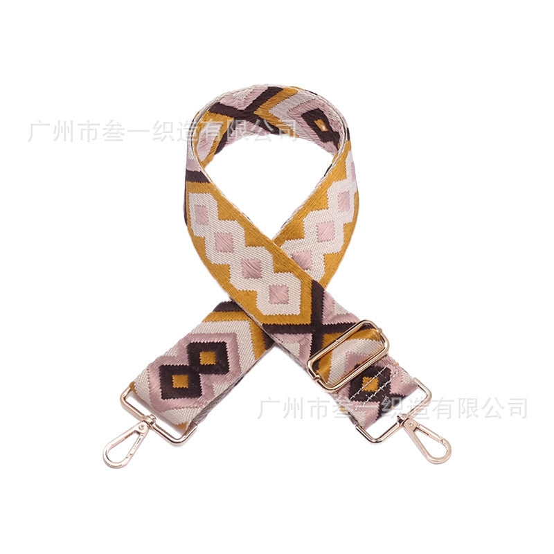 Wholesale All-match Ethnic Style 3.8cm Diamond Jacquard Adjustable Lengthened Retro Style Bag Strap