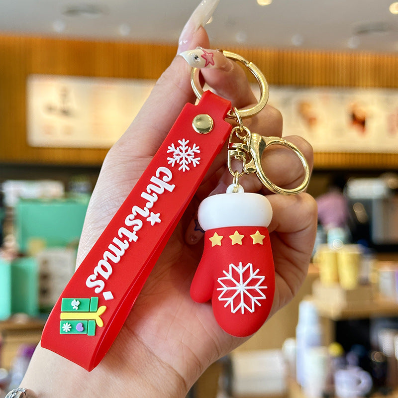 Wholesale Cartoon Santa Claus Soft Glue Cute Elk Keychain
