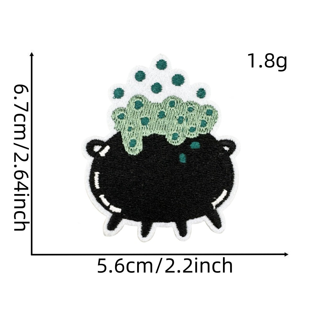 Wholesale Polyester Iron On Embroidered Patches  Pumpkin Ghost Black Series Home Decor Accent