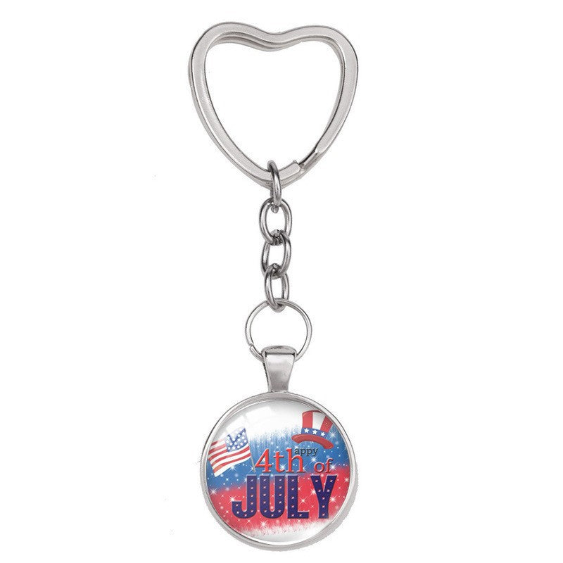 Wholesale American Independence Day Alloy Keychain