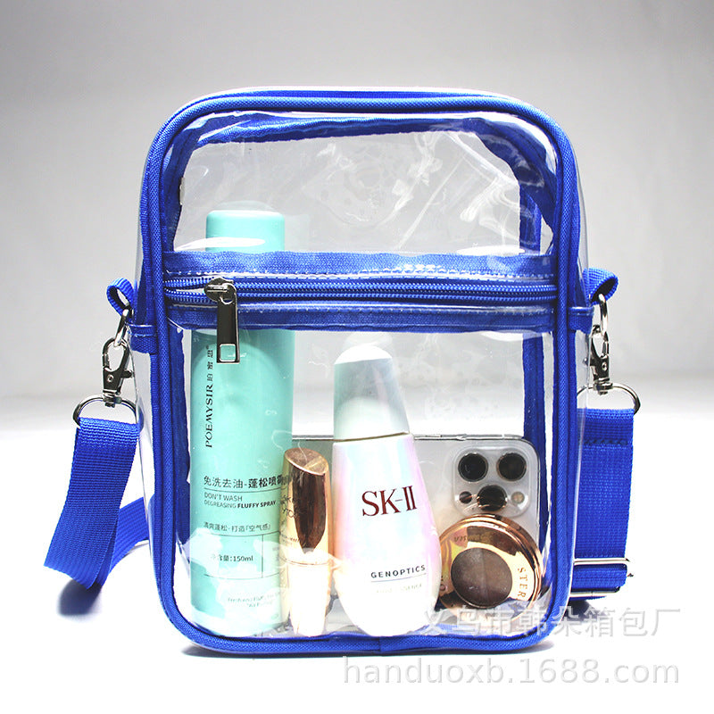 Wholesale Transparent PVC Zippered Adjustable Crossbody Bag