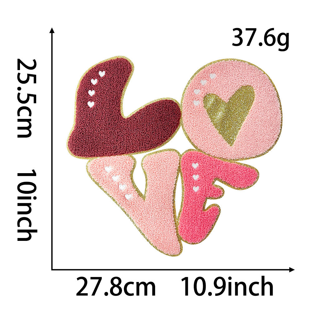 Wholesale Valentine' s Day Oversized 28cm  Baseball Smiley Letter  Cloth DIY Patches