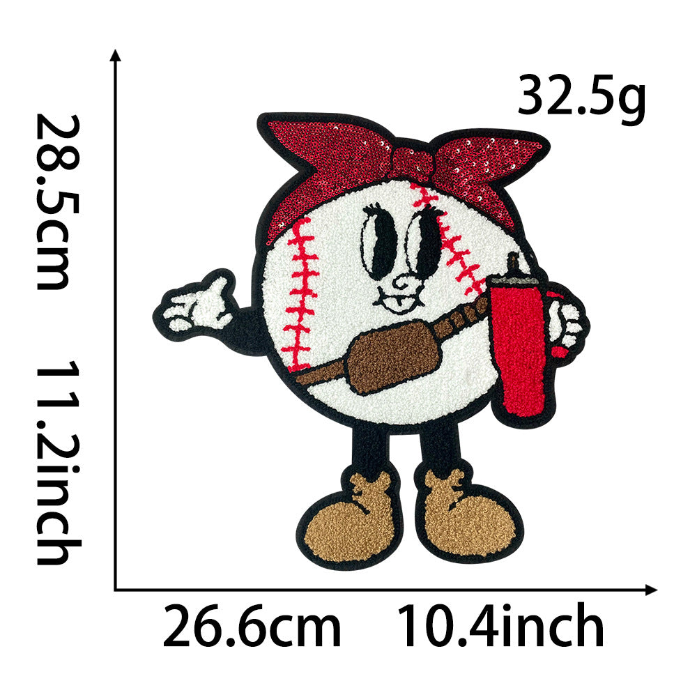 Wholesale Sequin Embroidery Oversized 28Cm Red Patch Coat Decor Boutique Craft Supply