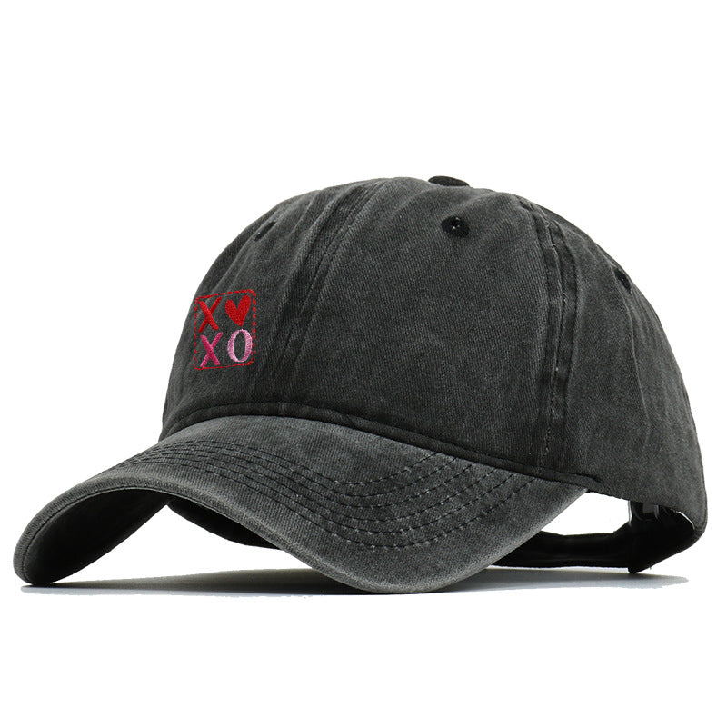 Wholesale Letter XOXO Embroidery Outdoor Washed  Personalized  Baseball Cap