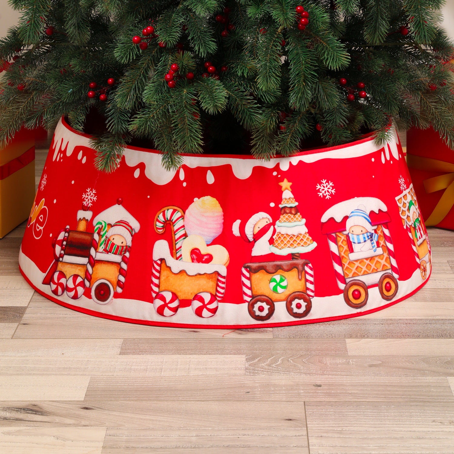 Wholesale Fabric Christmas Tree Skirt Base decoration Props