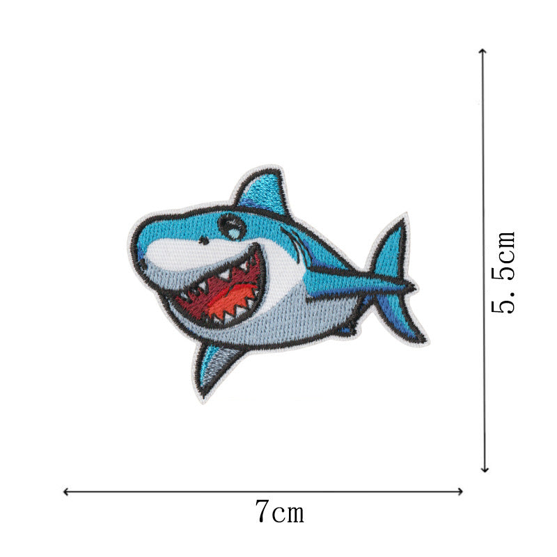 Wholesale Embroidered Ocean Animal Iron On Patches Mermaid Starfish Shark Set Of 10 For ets DIY Craft Supply
