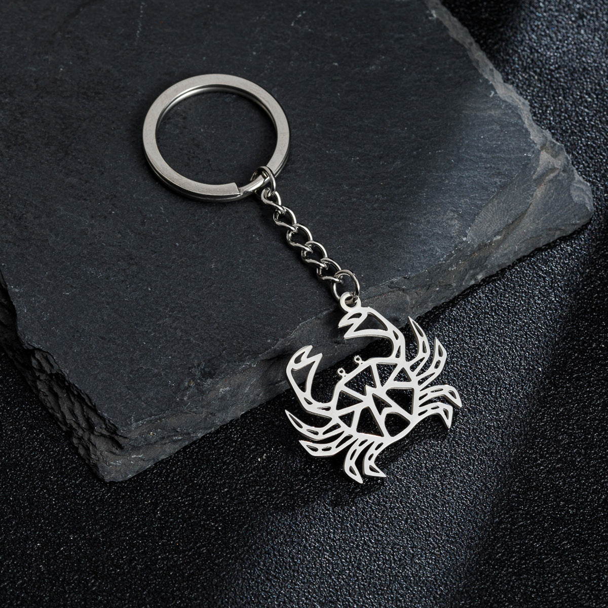 Wholesale Stainless Steel Hollow Crab Keychain