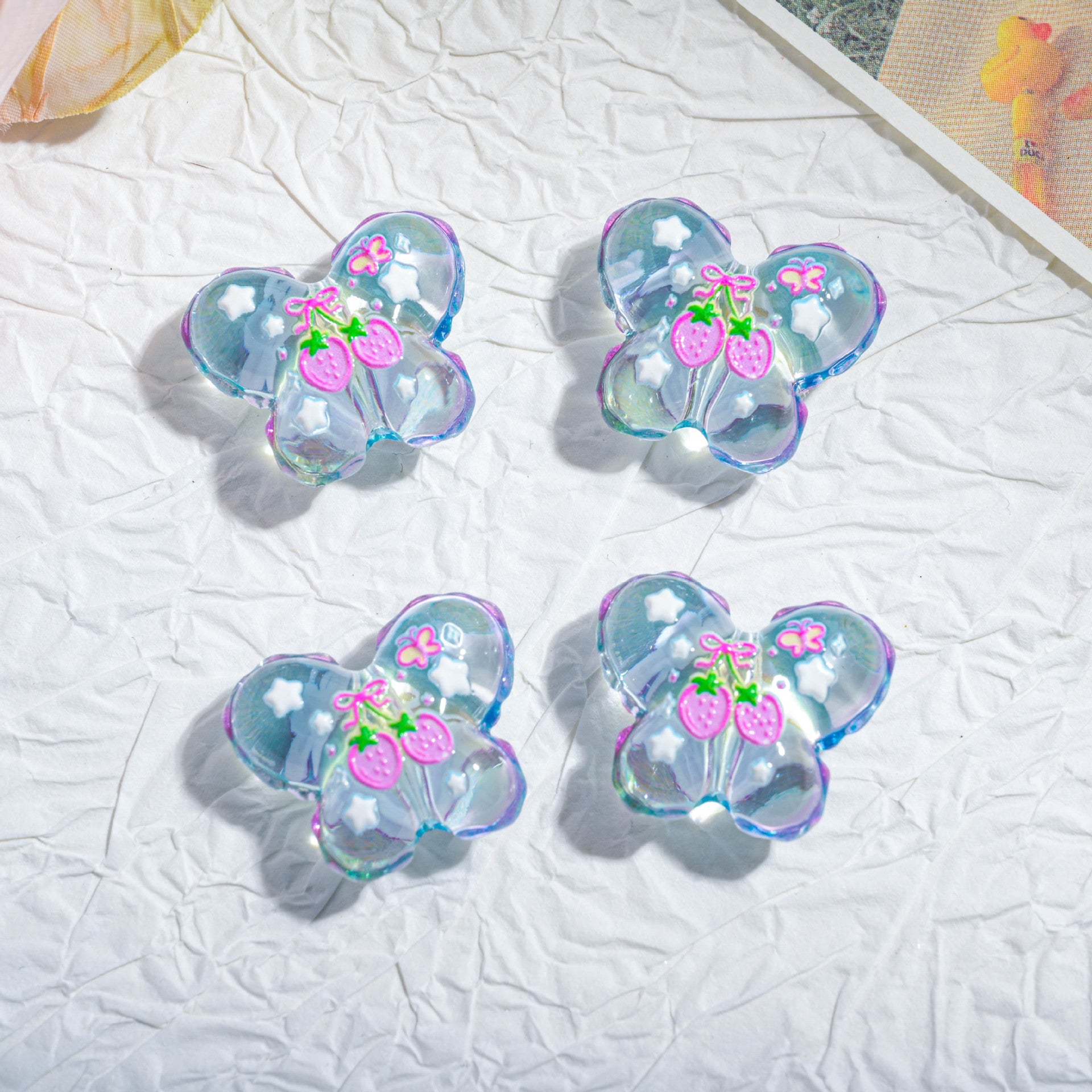 Wholesale 10pcs Creative Cartoon Butterfly Through-Hole Beads OLY Exclusive