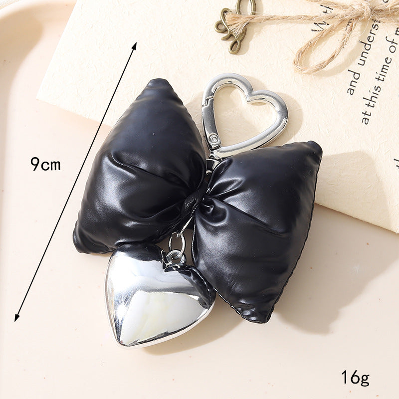 Wholesale New Cotton Leather Bow Mobile Phone Pendant High-end Sense Bag Keychain Hanging Women