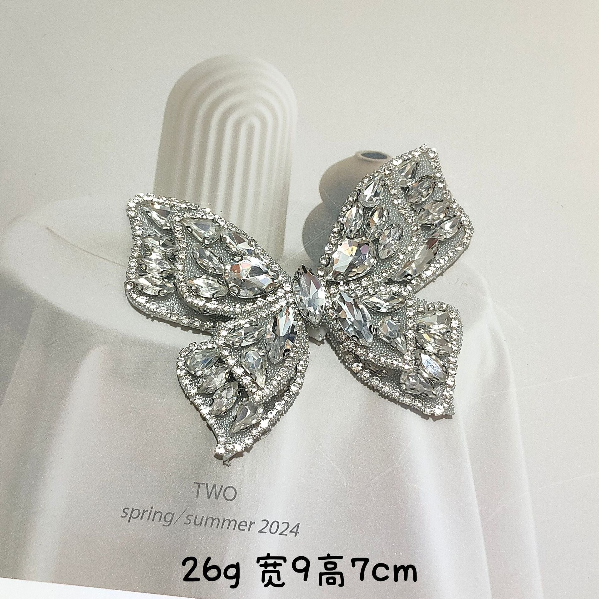 Wholesale 5pcs Diamond Silver Butterfly Double Layer Self Adhesive DIY Patches