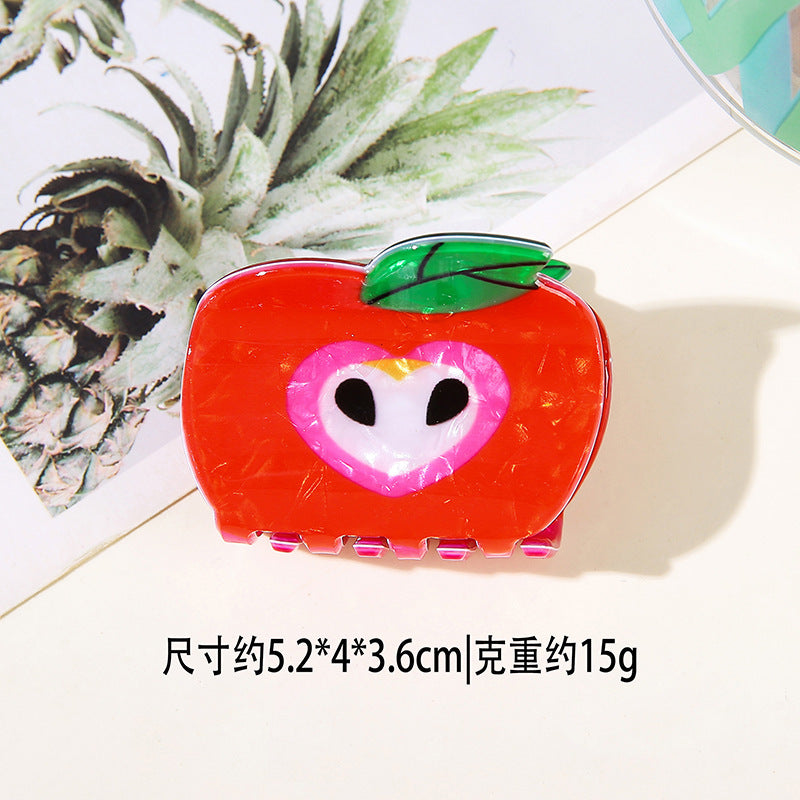 Wholesale PVC Korean Style Fruit Hair Clips Cute Lemon Strawberry Claw Clip For Everyday Styling Gift