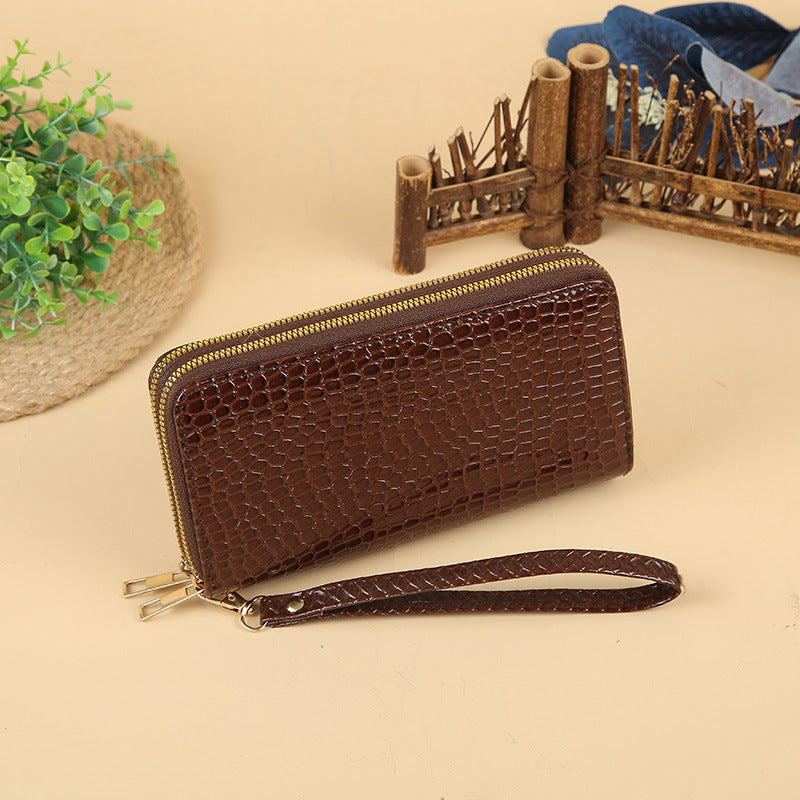 Wholesale Simple Woven Zipper Long Wallet for Women