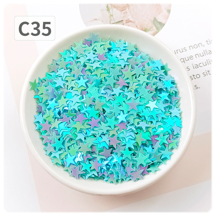 Wholesale DIY oil painting sequins starry sky scattering five-pointed star gold light flat non-porous sheet