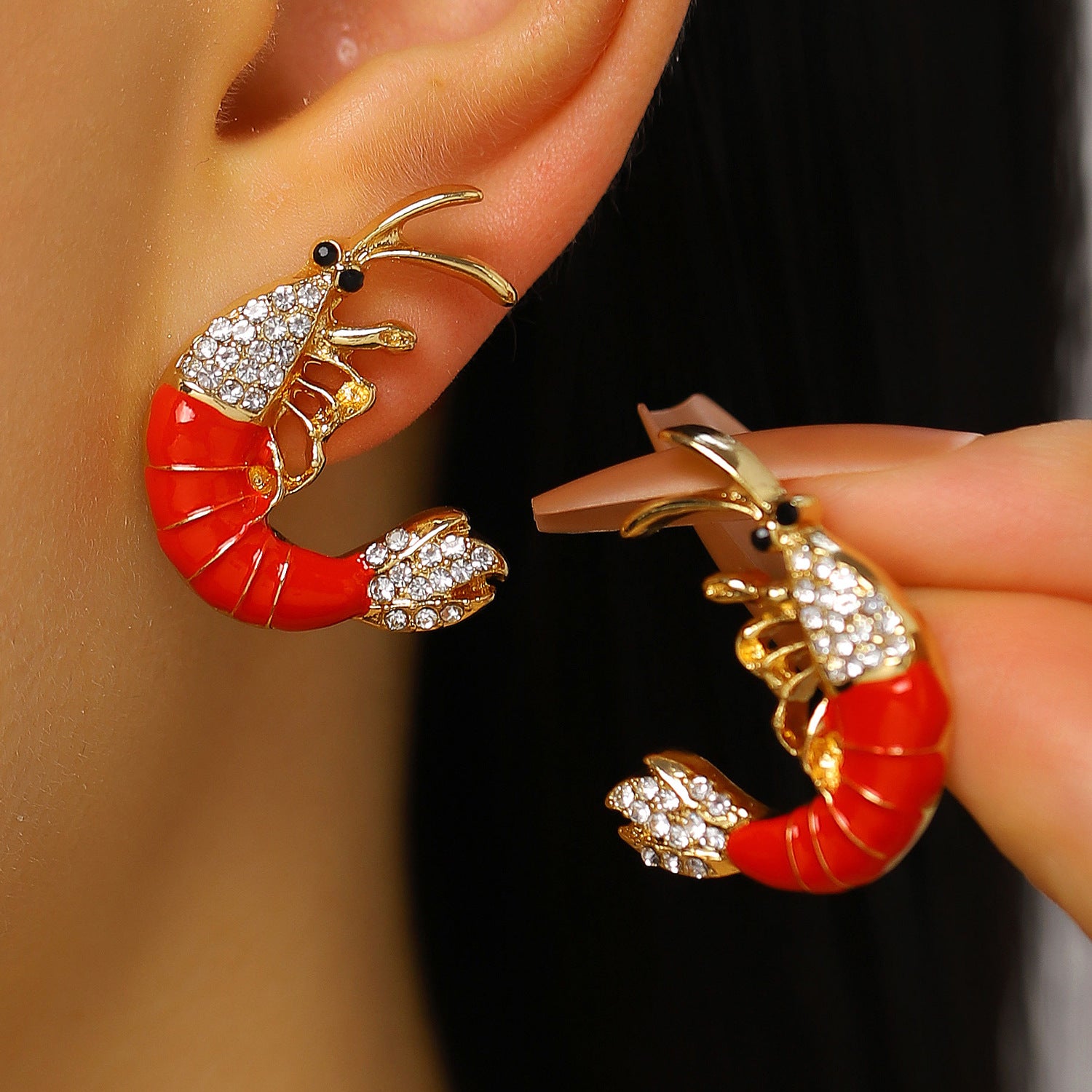 Wholesale Red Lobster Blue Crab Drop Earrings Women Beach Ocean Vacation Style Zinc Alloy Jewelry Fashion Accessory
