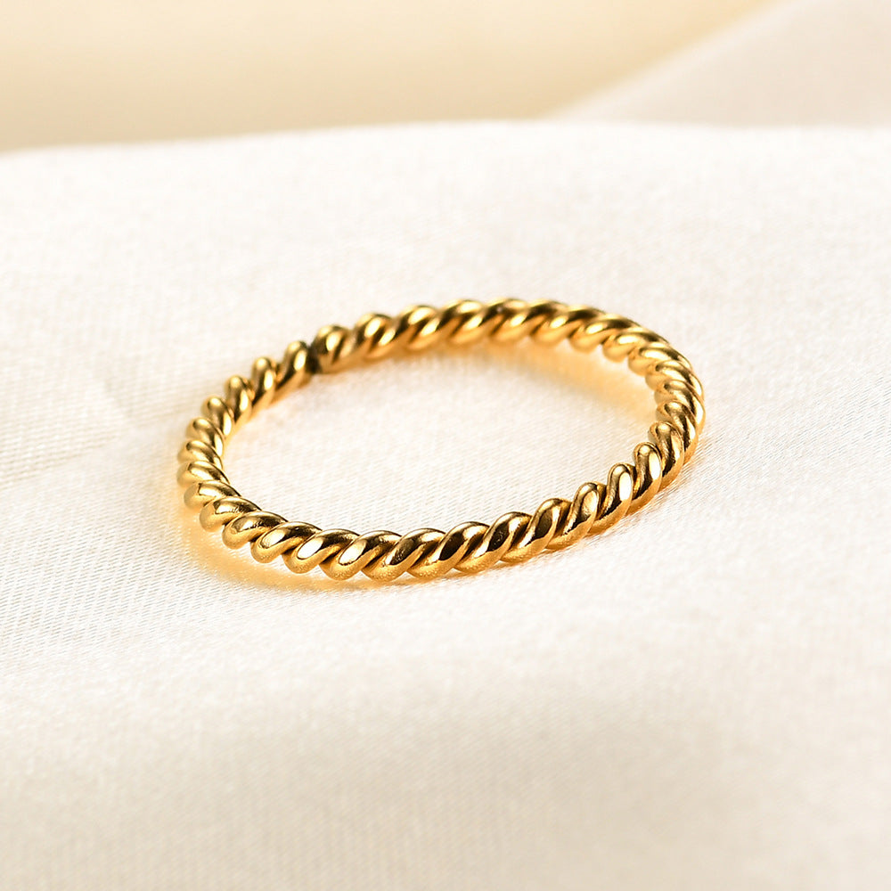 Wholesale Circular Three Color Splicing Titanium Steel Rings