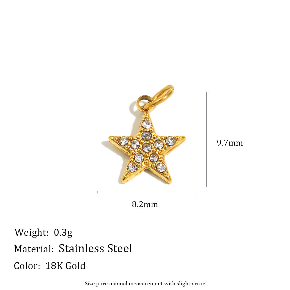 Wholesale Golden seahorse bow tie five-pointed star denim boots pendant