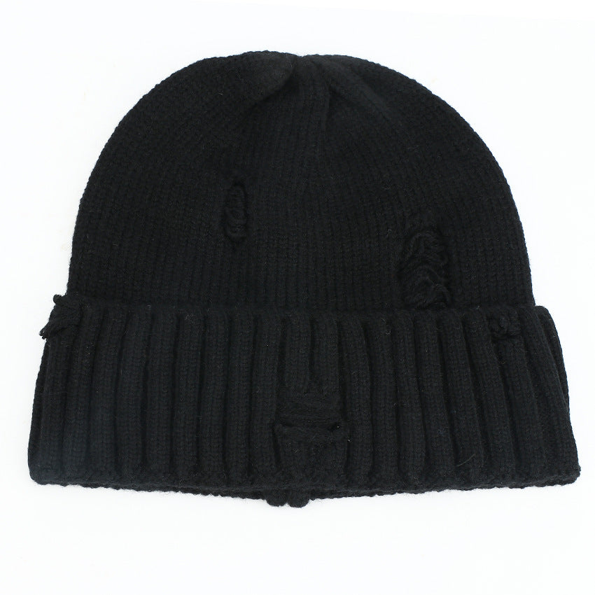 Wholesale Couple Winter Warmth Knitted Hairline Face Friendly Ear Protector Knitted Perforated Cold Hat