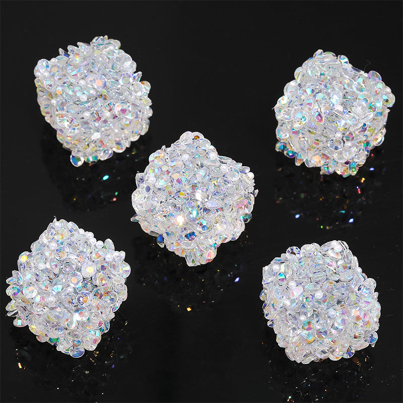 Wholesale 10pcs Colorful Resin Diamond Soft Sugar Beads