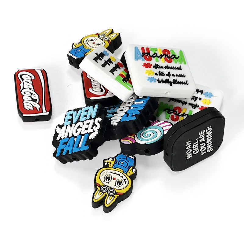 Wholesale 10pcs/pack Silicone Beads Cartoon Character Beads