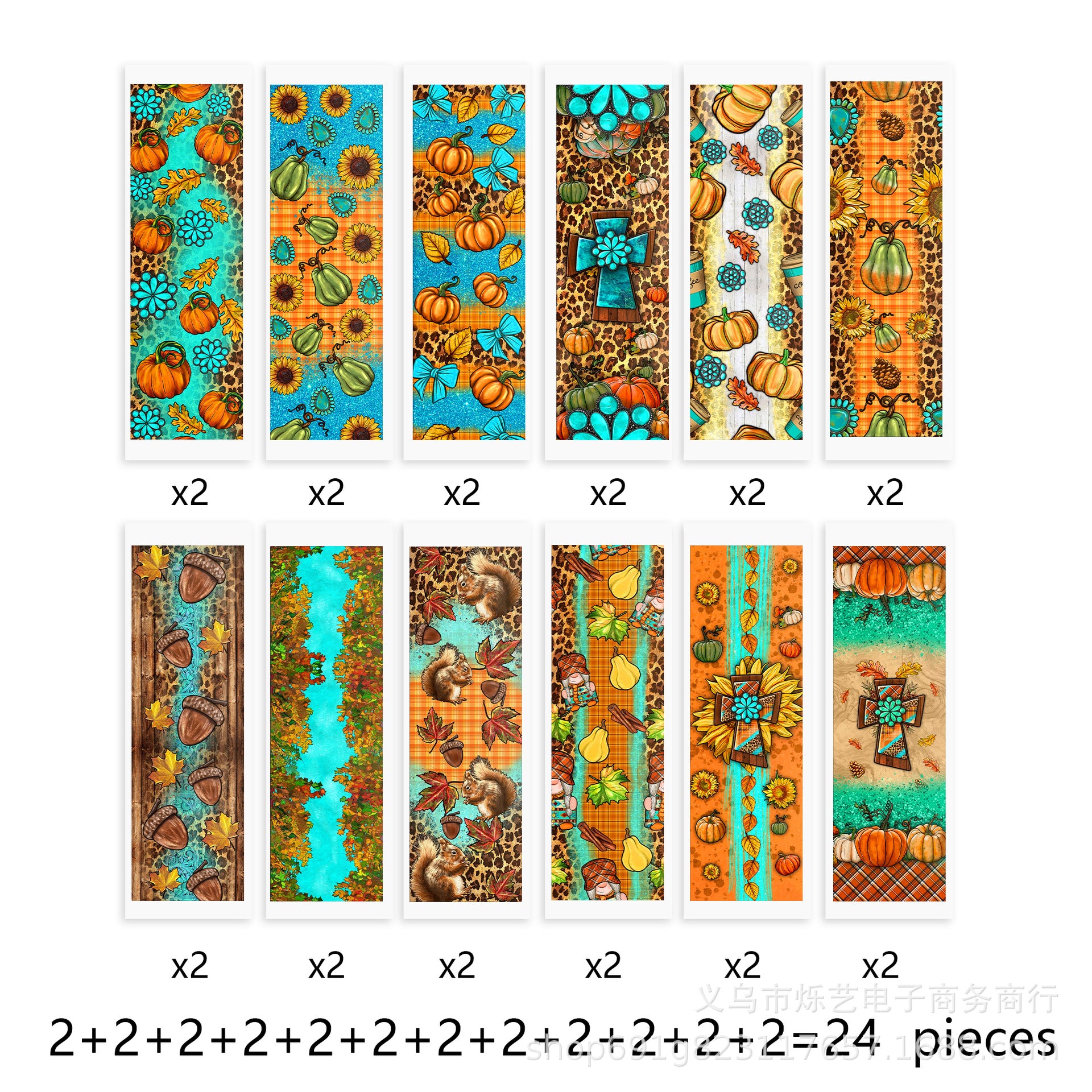 Wholesale 18/24pcs Autism Christmas  suit UV DTF Transfer Crystal Pen Sticker