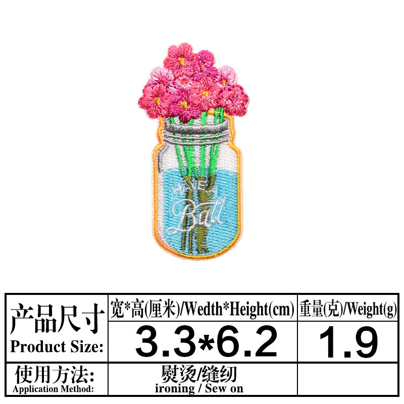 Wholesale Cartoon Water Bottle Ship Milk Cat Embroidery DIY Patches