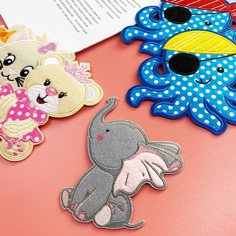 Wholesale Cartoon embroidery clothing decoration large patch cloth stickers