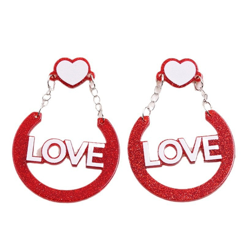 Wholesale Valentine' s Day love Acrylic Earrings
