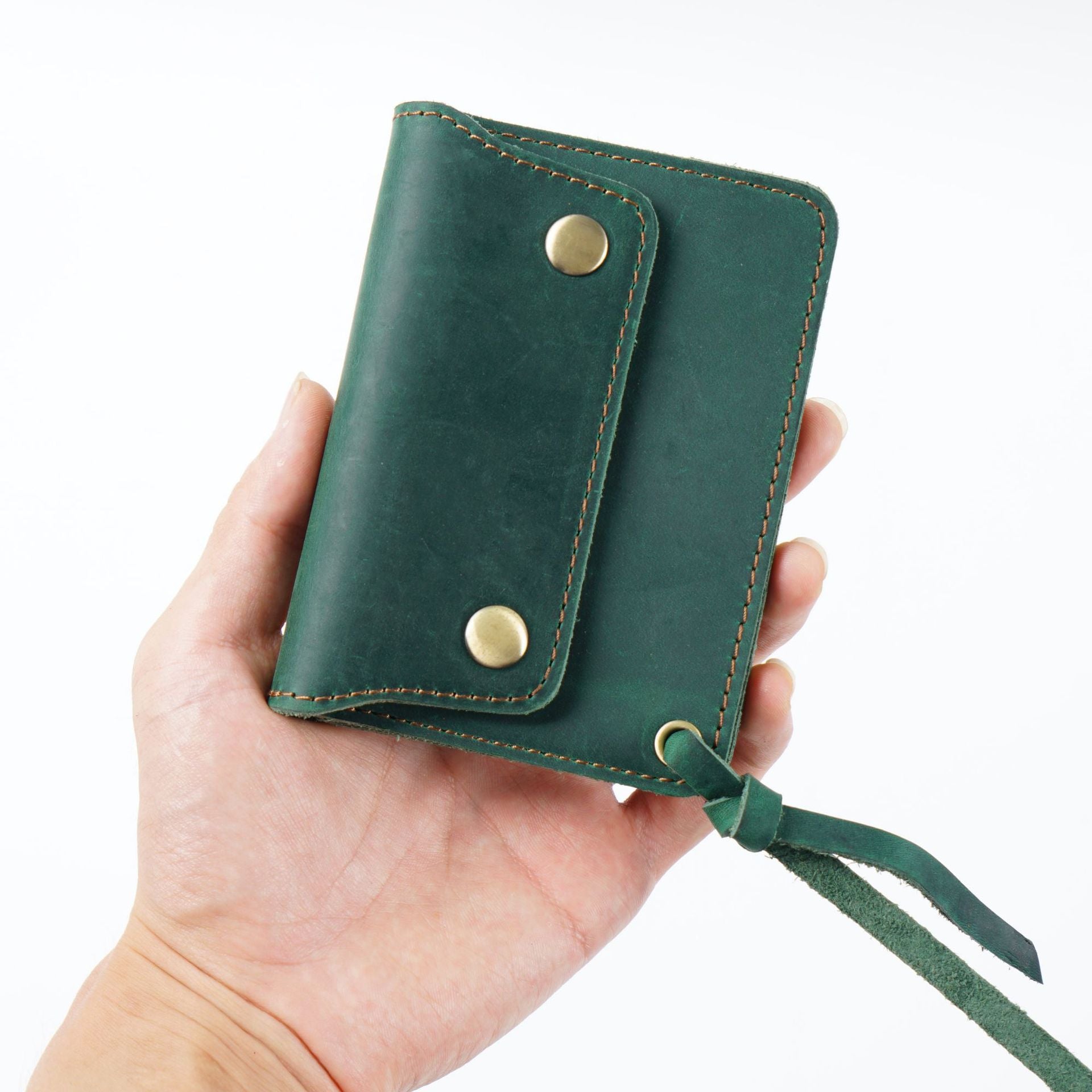 Wholesale Top Layer Cowhide Simple Handmade Short Retro Wallet