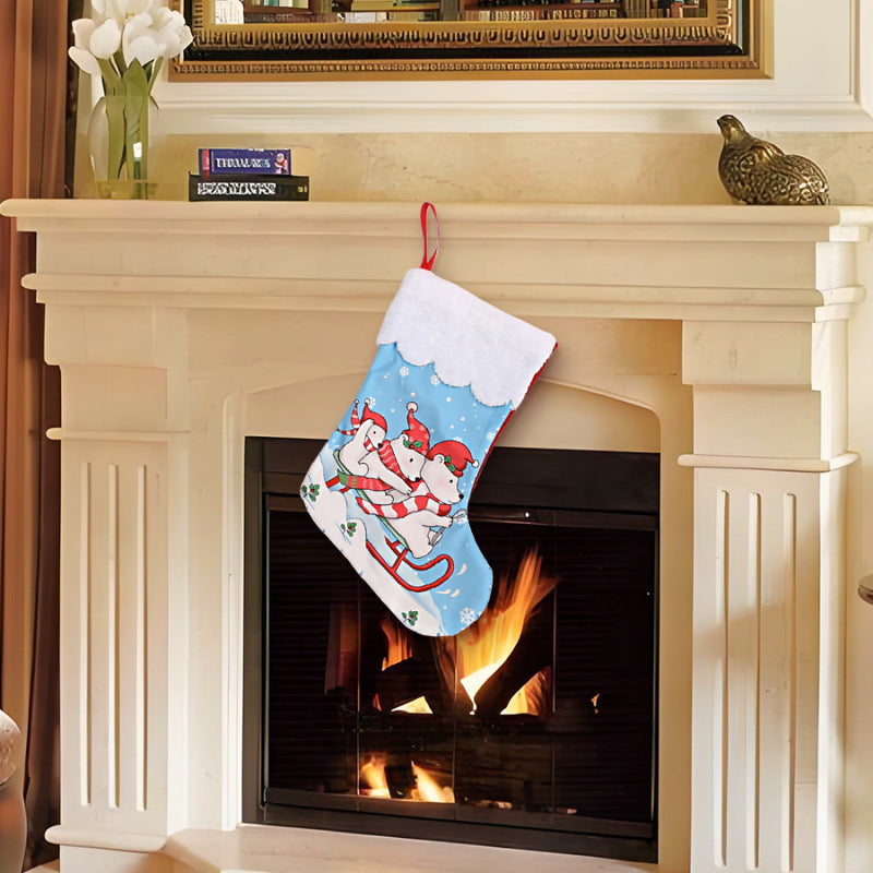 Wholesale Christmas Ornaments Plush Christmas Stocking Gift Bag