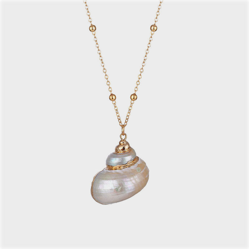 Wholesale Conch pearl necklace natural shell pattern pendant Bohemian