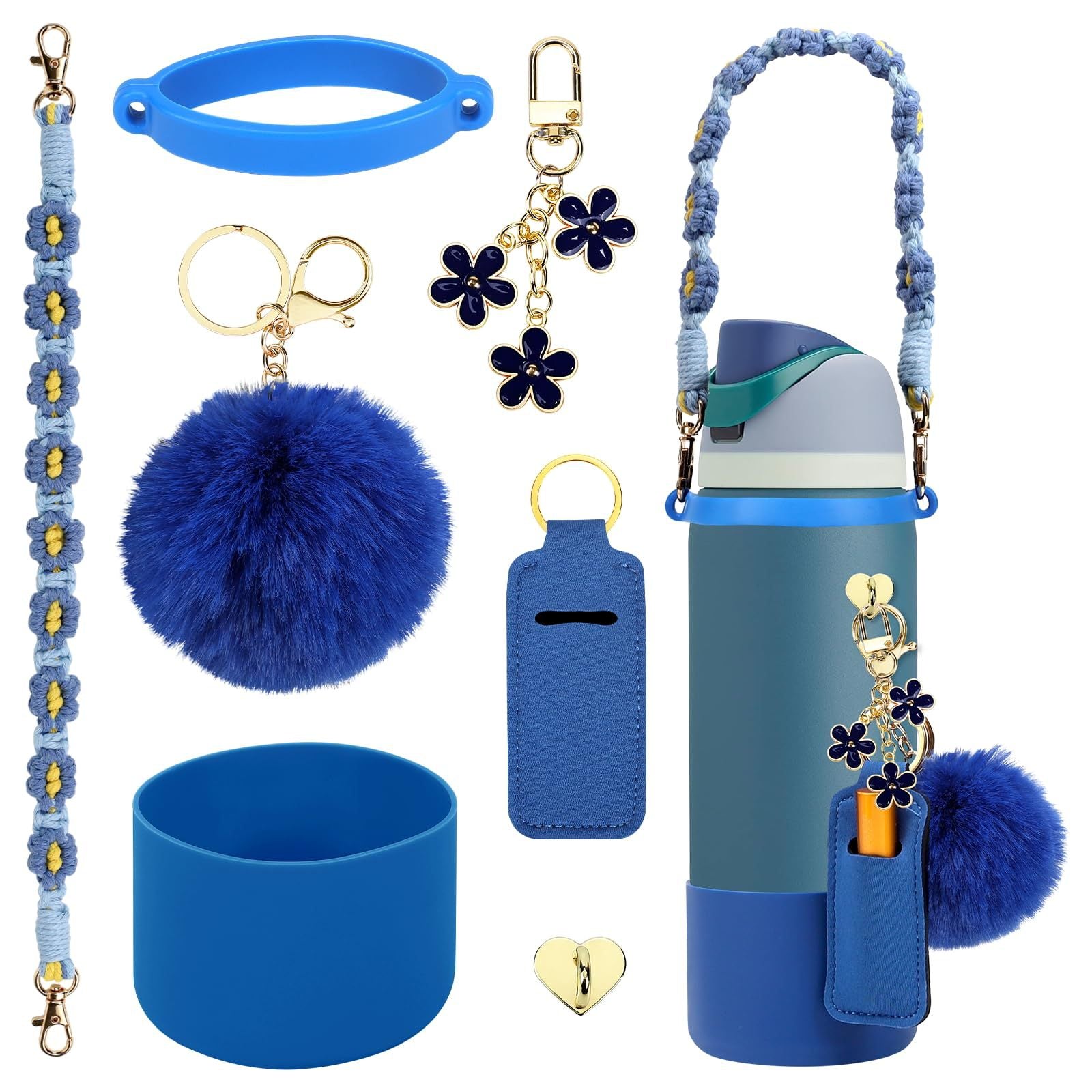 Wholesale Silicone Ring Grid Lipstick Bag Pendant Bow Set Water Cup Accessories