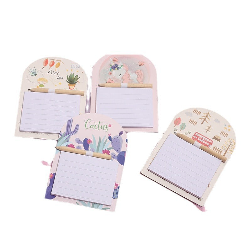 Wholesale 5pcs/pack Small Fresh Tearable Note Pad,  Portable Pen to Take Notes at Any Time