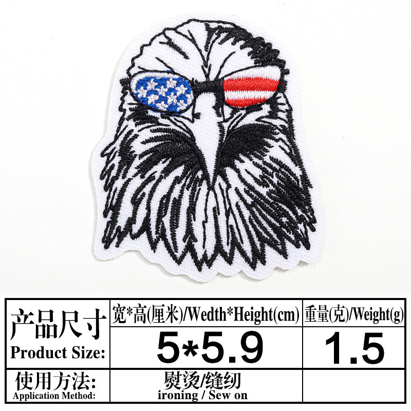 Wholesale Independence Day flag colorful and diverse embroidery DIY patches